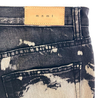 mnml ミニマル 裾ジップ ブリーチ ダメージデニム ブラック size28 瑞穂店
