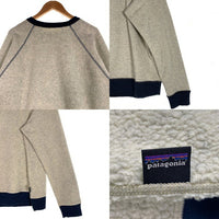 patagonia パタゴニア Reversible Shearling Crew リバーシブルシアリング クルーネックスウェットトレーナー ボア アッシュグレー ネイビー Size XL相当 福生店