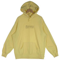 SUPREME シュプリーム KAWS カウズ 21SS Chalk Logo Hooded Sweatshirt チョーク ロゴ プルオーバー フーディー パーカー イエロー Size L 福生店