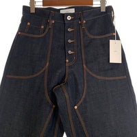 SUGARHILL シュガーヒル CLASSIC DOUBLE KNEE DENIM PANTS 馬革 ホースレザー クラシック ダブルニー デニムパンツ リジットインディゴ CLASS003 Size 32 福生店