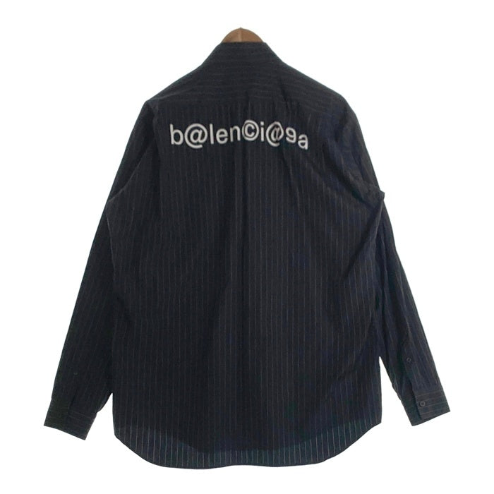 BALENCIAGA バレンシアガ バックロゴ ストライプオーバーシャツ