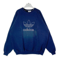 ADIDAS アディダス 80s トレフォイル刺繍ロゴ スウェット USA製 ネイビー sizeXL 瑞穂店