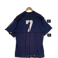 90's majestic マジェスティック Newyork Yankees ニューヨークヤンキース チームロゴ プリント #7 半袖 Tシャツ ネイビー USA製 Size L相当 福生店
