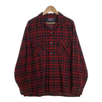 50's PENDLETON ペンドルトン Board Shirts ボードシャツ オンブレチェック ウール レッド ブラック シャドー Size XL 福生店