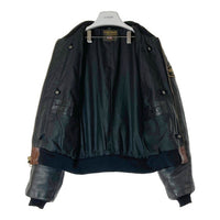 VANSON バンソン TJV USA製 レザー チームジャケット ブラウンxブラック size42 瑞穂店