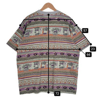80's STUSSY ステューシー オーバープリント ボーダーポケットTシャツ 総柄 マルチ USA製 黒タグ Size L 福生店