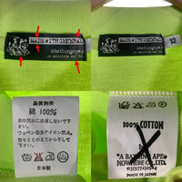 A BATHING APE アベイシングエイプ 鹿の子 ポロシャツ 裾ソルジャー刺繡 蛍光グリーン Size XS (M-L相当) 福生店
