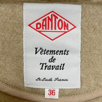 DANTON ダントン DT-A0012 WOOL LIGHT PILE ウール ノーカラーロングコート ベージュ size36 瑞穂店