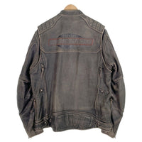 Harley-Davidson ハーレーダビッドソン シングル レザーライダースジャケット トリブルベント カウハイド 加工 97180-17VM/VT Size XL 福生店