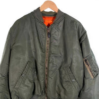 60`s ALPHA アルファ USAF MA-1 ミリタリーフライトジャケット オリーブ J-8279D 68年会計 Scovill Size L 福生店