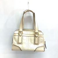 COACH コーチ 11639 ハンドバッグ シグネチャー ターンロック レザー ホワイト 瑞穂店