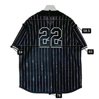 Supreme シュプリーム 22SS Rhinestone Stripe Baseball Jersey ラインストーン ベースボールシャツ ブラック sizeL 瑞穂店