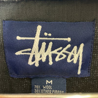 STUSSY ステューシー 90's ウール チェックシャツ 紺タグ インド製 グレー×グリーン SizeM 瑞穂店