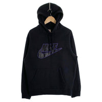 SUPREME シュプリーム 19AW NIKE ナイキ Leather Applique Hooded Sweatshirt レザーアップリケ プルオーバースウェットパーカー フーディー ブラック CK6225-010 Size L 福生店