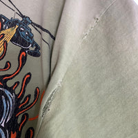 Warren Lotas ウォーレンロータス IIQUID METAL ダメージ加工 半袖 Tシャツ グリーン Size L 福生店