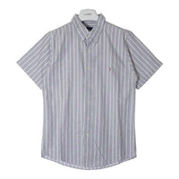 Ralph Lauren ラルフローレン CLASSIC FIT オックスフォード ストライプ 半袖シャツ パープル sizeXXL 瑞穂店