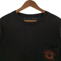00's HARLEY DAVIDSON ハーレーダビッドソン バー&シールド フレイム プリント ポケット ロングスリーブTシャツ ブラック 2007コピーライト Size 2XL 相当 福生店
