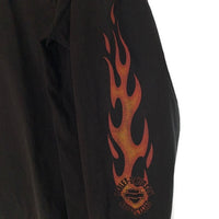 00's HARLEY DAVIDSON ハーレーダビッドソン バー&シールド フレイム プリント ポケット ロングスリーブTシャツ ブラック 2007コピーライト Size 2XL 相当 福生店