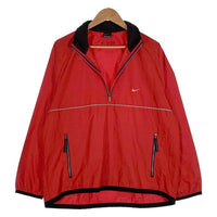 90's~ NIKE ナイキ ハーフジップ プルオーバージャケット レッド ポリエステル 薄手 Size L 福生店