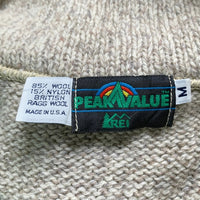 80's REI PEAK VALUE アールイーアイ レイ ショールカラー プルオーバー ウールニットセーター ベージュ USA製 Size M 福生店