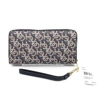 COACH コーチ CF521 PVCレザー ラウンドファスナーウォレット ブラック モノグラムプリント ストラップ 福生店