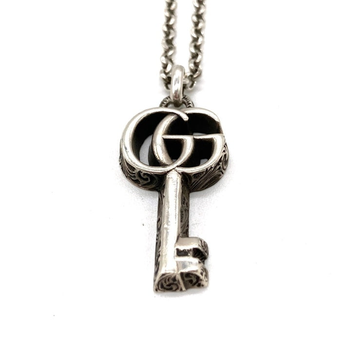 美品 GUCCI ダブルG キー ネックレス 鍵 シルバーアラベスク 925 GUCCI グッチ ダブルG キー ネックレス シルバー925 SV925