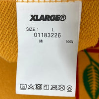 X-LARGE エクストララージ ローズプリント プルオーバースウェットパーカー イエロー 01183226 Size L 瑞穂店