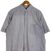 80-90's GAP ギャップ シアサッカー ボタンダウン ストライプシャツ 半袖 ホワイト オールド Size M 福生店