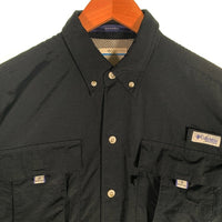 Columbia コロンビア OMNI-SHADE Bahama バハマシャツ オム二シェイド フィッシング 半袖 シャツ ブラック Size M 福生店