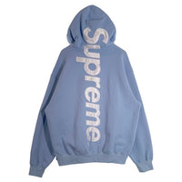 SUPREME シュプリーム 24AW Satin Applique Hooded Sweatshirt サテンアップリケ プルオーバースウェットパーカー ライトブルー Size L 福生店
