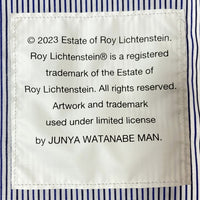 JUNYA WATANABE MAN ジュンヤワタナベマン WK-B028 AD2022 Roy Lichetenstein ロイ・リキテンスタイン パッチワーク コミック調 半袖シャツ ブルー sizeM 瑞穂店