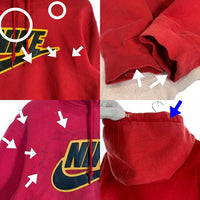 SUPREME シュプリーム 19AW NIKE ナイキ Leather Applique Sweatshirt レザーアップリケ プルオーバースウェットパーカー レッド CK6225-687 Size M 福生店