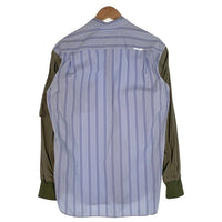 COMME des GARCONS SHIRT コムデギャルソンシャツ 20SS Bomber Sleeve Shirt ボンバースリーブシャツ ストライプ ブルー オリーブ S28050 Size S 福生店