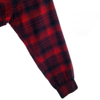 70's PENDLETON ペンドルトン ボードシャツ ウール オープンカラー オンブレチェックシャツ レッド ブラック USA製 Size L 福生店