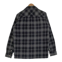 Liberaiders リベレイダース 18AW PLAID FLANNEL SHIRT オンブレチェック オープンカラーフランネルシャツ ブラック グレー 77101 Size L 福生店