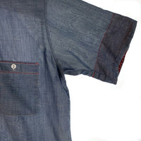 70`s BIGMAC ビッグマック シャンブレーシャツ 半袖 ライトブルー コットン ポリエステル バンダナカスタム Size M 相当 福生店