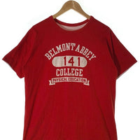 70's Champion チャンピオン BELMONT ABBEY COLLEGE リバーシブルTシャツ レッド ホワイト USA製 バータグ Size L 福生店