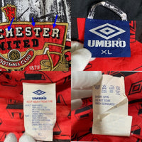 90's UMBRO アンブロ Manchester United マンチェスターユナイテッド ジップアップジャケット 刺繡 モノクロ ポリエステル Size XL 福生店