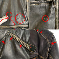 Harley-Davidson ハーレーダビッドソン バッファローレザー シングルライダースジャケット ブラック ワッペン Size L 福生店