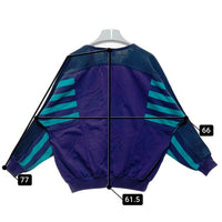adidas アディダス 万国旗タグ ストライプ切替 スウェットトレーナー パープルxターコイズ size- 瑞穂店