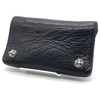 Chrome Hearts クロムハーツ 1ZIP レザーウォレット クロスボールボタン ブラック 福生店