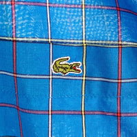 LACOSTE ラコステ チェック 半袖B.Dシャツ ブルー size38 瑞穂店