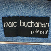 PELLE PELLE ペレペレ センター刺繍 銀ボタン デニムシャツ インディゴ sizeL※襟・右袖汚れあり 瑞穂店
