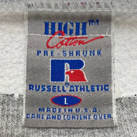 90's L.L.Bean エルエルビーン アーチロゴワッペン 前V スウェットトレーナー RUSSELLボディ USA製 グレー Size L 瑞穂店