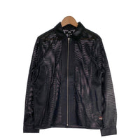 STUSSY ステューシー ZIP SHIRT PERFORATED LEATHER ジップアップ シープレザーシャツ パンチング 長袖 ブラック 24M1110322 Size S 福生店