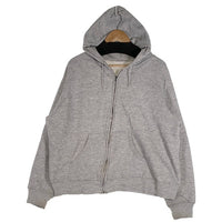 70-80's ブランド不明 ダブルフェイス ジップアップパーカー グレー 内サーマル アルミYKK片爪 短丈 Size XL 相当 福生店