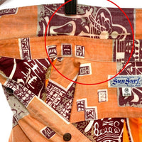 SUN SURF サンサーフ SS31195 干支総柄 ボタンダウン 半袖シャツ オレンジ sizeM※襟汚れあり 瑞穂店