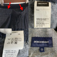 DESCENDANT ディセンダント Ron Herman ロンハーマン デニムイージーショーツ ショートパンツ 刺繡 インディゴ Size 3 福生店