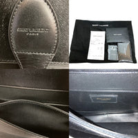 SAINT LAURENT サンローラン 668582 AAAWV カーフ ミディアム サッチェル ショルダーバッグ ブラック 瑞穂店