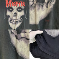 90`s MISFITS ミスフィッツ SKULL スカル プリントTシャツ ブラック USA製 WILD OATS 1995コピーライト Size XL 福生店